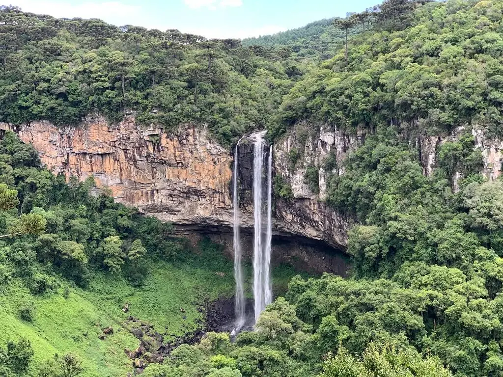 Cascata do Caracol em Canela vista de cima
